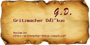 Gritzmacher Dókus névjegykártya